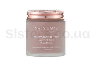 Зволожуюча глиняна маска з трояндою MARY&MAY Rose Hyaluronic Hydra Wash off Pack 125 г - Фото