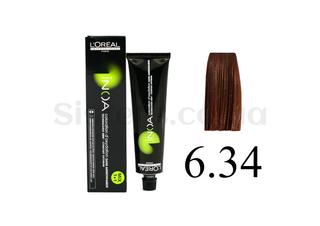 Крем-фарба для волосся без аміаку L'OREAL PROFESSIONNEL Inoa Mix - 6.34 темний блондин золотисто-мідний - Фото