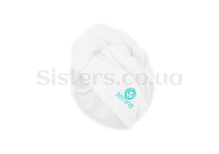 Полотенце-тюрбан для сушки волос Sisters Accessories (белое) - Фото
