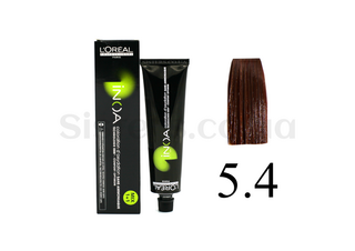 Крем-фарба для волосся без аміаку 5.4 L'OREAL PROFESSIONNEL Inoa Mix - світлий шатен мідний - Фото