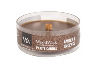 Ароматична свічка з ароматом бурштину і ладану WOODWICK  Amber and Incense 31 г - Фото