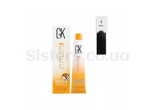 Крем-краска для волос с кератином №4 GLOBAL KERATIN Juvexin Cream Color Brown 100 мл - Фото