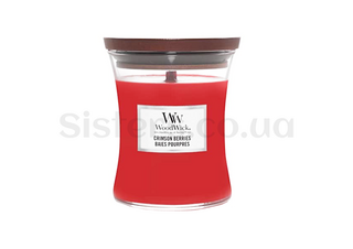 Ароматична свічка з ароматом різдвяних ягід WOODWICK Ellipse Crimson Berries 275 гр - Фото