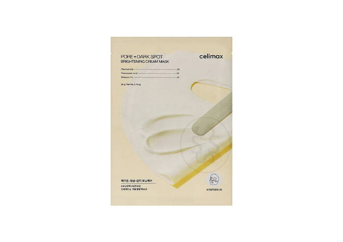 Тканинна кремова маска для освітлення тону шкіри CELIMAX Pore + Dark Spot Brightening Cream Mask 20 мл