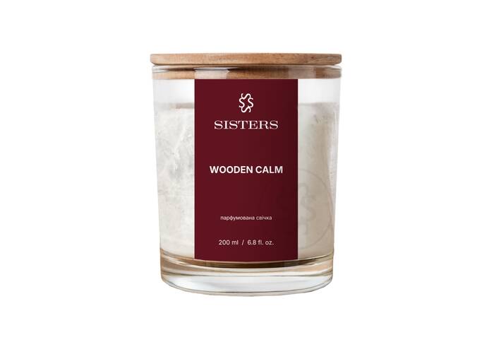 Парфумована свічка SISTERS Wooden Calm Бордовий