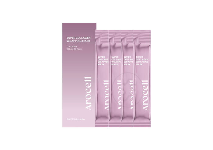 Маска-плівка з колагеном для зволоження та ліфтингу AROCELL Super Collagen Wrapping Mask 4 шт* 5 г