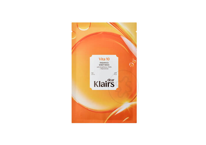 Тканинна маска для обличчя з вітамінним комплексом  DEAR, KLAIRS Vita 10 Radiance Sheet Mask 1 шт