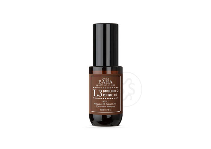 Сироватка для обличчя з ретинолом та бакучіолом COS DE BAHA L3  Bakuchiol 2 Retinol 1.0 Serum 30 мл
