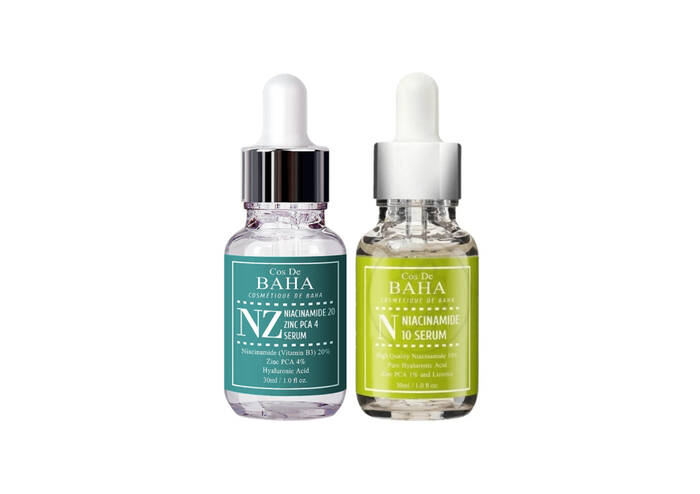 Акційний набір COS DE BAHA Niacinamide 10 Serum та Niacinamide 20% + Zinc 4% Serum