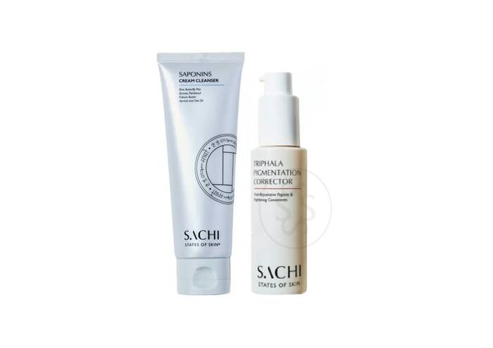 Акційний набір SACHI SKIN Saponins Cream Cleanser + Triphala Pigmentation Corrector