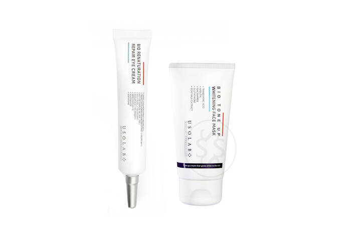 Акційний набір USOLAB Bio Repair Eye Cream 30 мл + Bio Tone Up Whitening Face Mask 50 мл