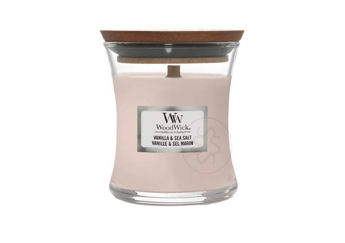 Ароматична свічка з ароматом ванілі та нотами морської солі WOODWICK Vanilla & Sea Salt 85 г