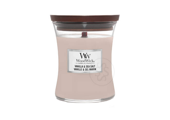 Ароматична свічка з ароматом ванілі та нотами морської солі WOODWICK Vanilla & Sea Salt 275 г