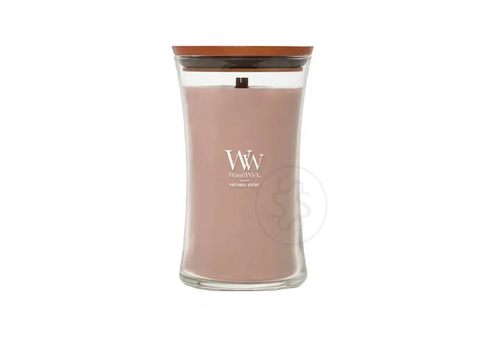 Ароматична свічка з какао та копченим кашеміром Woodwick Patchouli Crème 609 г