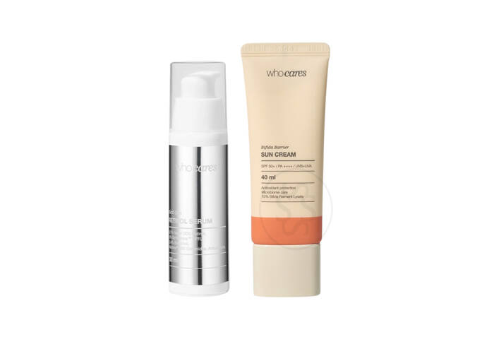 Акційний набір WHOCARES Next-Gen Retinol Serum 30 мл + Bifida Barrier Sun Cream 40 мл