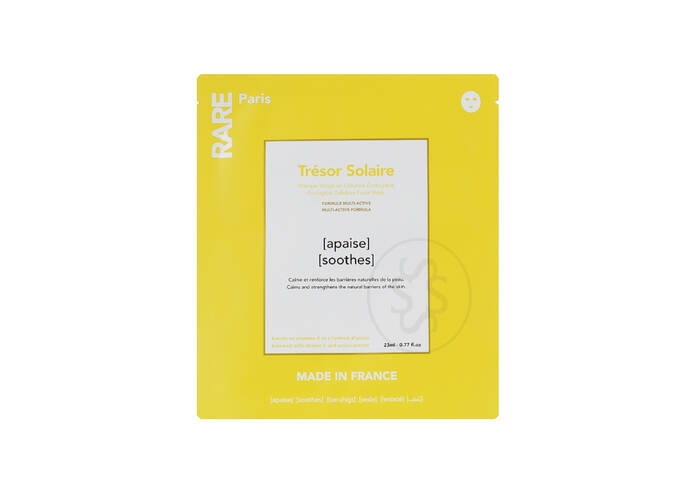 Успокаивающая маска для лица с витамином Е и экстрактом арники RARE Paris Tresor Solaire Ecological Cellulose Facial Mask 1 шт * 23 ml
