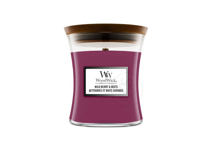 Ароматична свічка з ароматом буряка, ягід та апельсину WOODWICK Medium Wild Berry & Beets 275 г