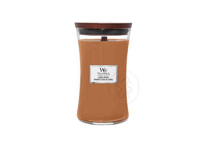 Ароматична свічка з нотами червоного дерева, евкаліпта та амбри WOODWICK Santal Myrrh 609 г