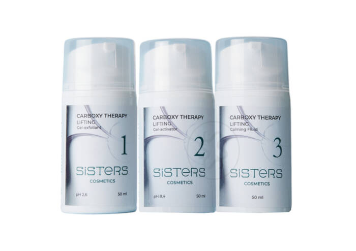 Набір неінвазивної карбокситерапії для сяяння шкіри SISTERS COSMETICS Carboxy Therapy Lifting 3 х 50 мл