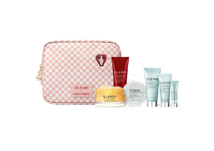 Коллекция бестселлеров в дизайнерской косметичке ELEMIS Shrimps Travel Icons Collection