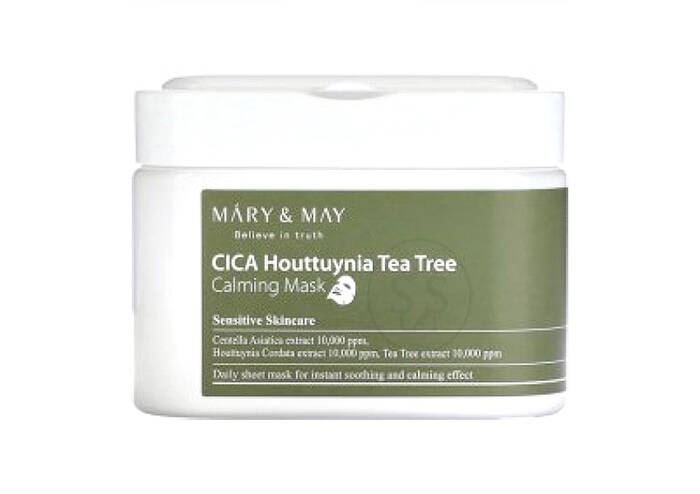 Набір тканинних масок для обличчя з екстрактом чайного дерева MARY&MAY Cica Houttuynia Tea Tree Calming Mask 30 шт