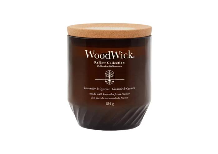 Свеча с ароматом кипариса и лаванды WOODWICK ReNew Collection Lavender and Cypress 184 г