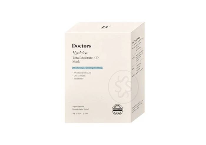 Тканинна маска з 10 формами гіалуронової кислоти та центелою DOCTORS Hyalcica Total Moisture 10 D Mask Pack 10 шт