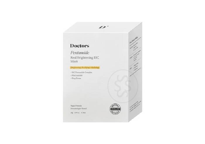 Тканинна маска для освітлення та рівного тону шкіри DOCTORS Pentamide Real Brightening 10C Mask 10 шт