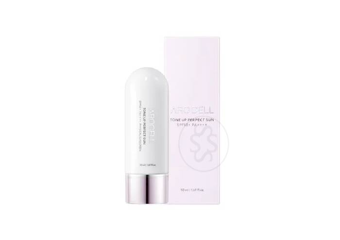 Солнцезащитный крем с эффектом освещения тона AROCELL Tone Up Perfect Sun SPF 50+ PA++++ 50 мл
