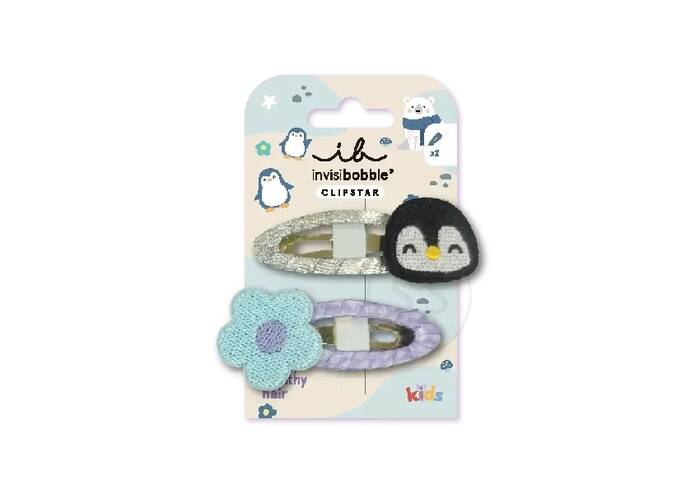 Заколки для волосся INVISIBOBBLE Snap Clip Kids Polar Penguin 2 шт