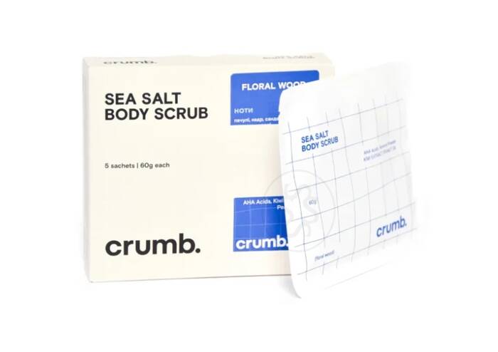 Солевой скраб для тела с AHA-кислотами CRUMB Floral Wood 5 саше х 60 г