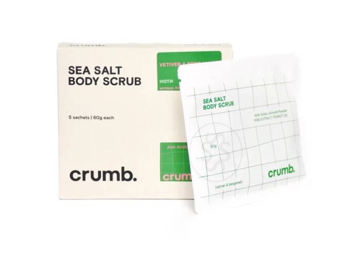 Солевой скраб для тела с AHA-кислотами CRUMB Vetiver & Bergamot 5 саше х 60 г