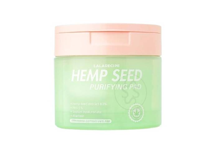 Пэды для тонизации лица с экстрактом конопля LALARECIPE Hemp Seed Purifying Pad 70 шт