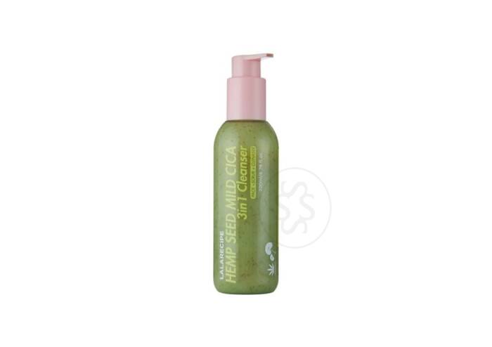 Пенка для умывания 3-в-1 с экстрактом семян конопли LALARECIPE Hemp Seed Mild Cica 3in1 Cleanser 200 мл