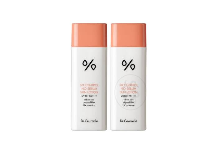 Набір матуючих сонцезахисних кремів DR. CEURACLE 5α Control No Sebum Sun Lotion SPF 50 PA++++ 2 шт (термін до 09.04.2026)