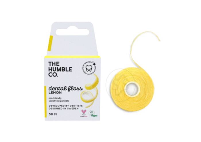 Зубна нитка-флос зі смаком лимону THE HUMBLE CO Dental Floss Lemon 50 м