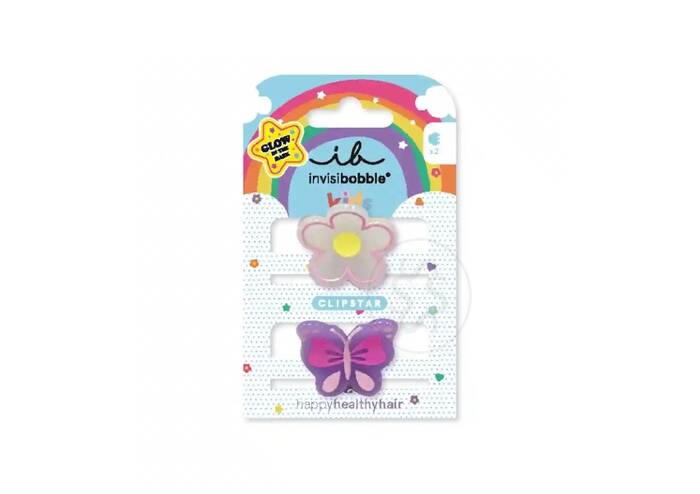 Заколки для волос INVISIBOBBLE Clipstar Kids Glow Happy Flower 2 шт