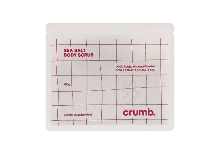 Сольовий скраб для тіла з AHA-кислотами CRUMB White Strawberries 1 саше х 60 г
