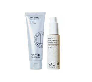 Акційний набір SACHI SKIN Saponins Cream Cleanser + Triphala Pigmentation Corrector