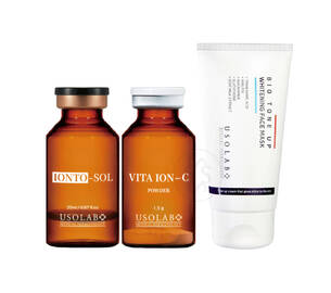 Акційний набір USOLAB Vita Ion-C Set + Bio Tone Up Whitening Face Mask