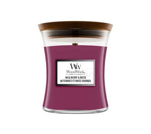 Ароматична свічка з ароматом буряка, ягід та апельсину WOODWICK Medium Wild Berry & Beets 275 г