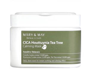 Набір тканинних масок для обличчя з екстрактом чайного дерева MARY&MAY Cica Houttuynia Tea Tree Calming Mask 30 шт 