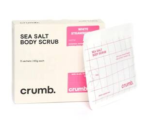 Сольовий скраб для тіла з AHA-кислотами CRUMB White Strawberries 5 саше х 60 г