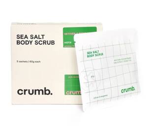 Сольовий скраб для тіла з AHA-кислотами CRUMB Vetiver & Bergamot 5 саше х 60 г