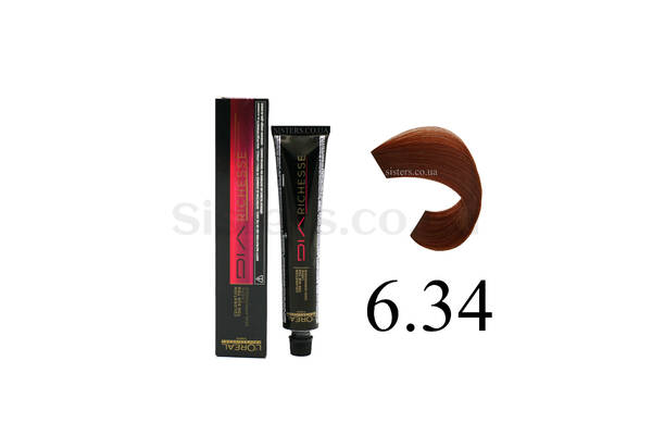 Крем-фарба для волосся без аміаку L'Oreal Professionnel Dia Richesse Hi-Visibility - 6.34 - Honey Chestnut 50 g - Фото №1