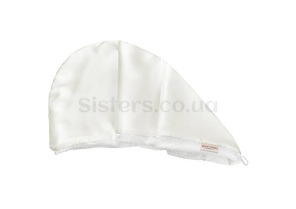 Двухстороннее полотенце-тюрбан MON MOU для деликатной сушки волос белое - Фото №1