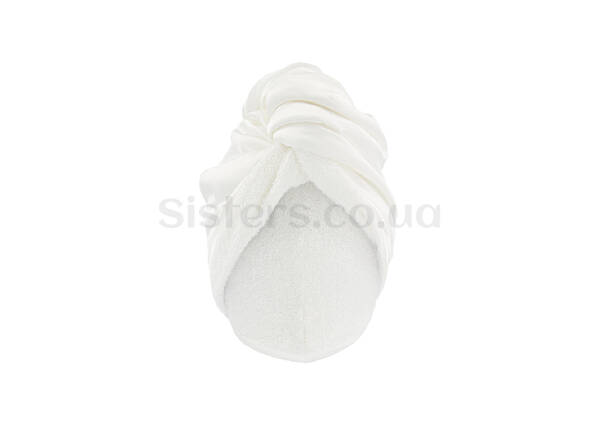Двухстороннее полотенце-тюрбан MON MOU для деликатной сушки волос белое - Фото №2