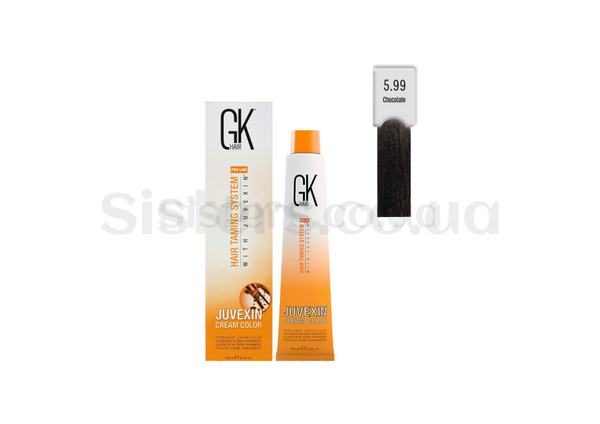 Крем-фарба для волосся з кератином № 5.99 GLOBAL KERATIN Juvexin Cream Colo Chocolate 100 мл - Фото №1