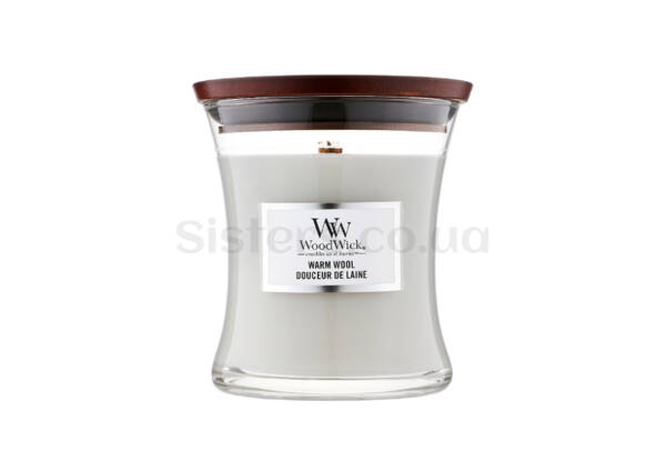 Ароматическая свеча с ароматом теплой шерсти WOODWICK Medium Warm Wool 275 гр - Фото №1