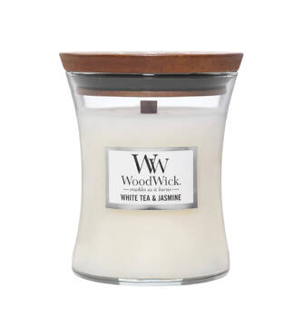 Ароматична свічка з ароматом жасмину WOODWICK Medium White Tea & Jasmine 275 гр - Фото №1